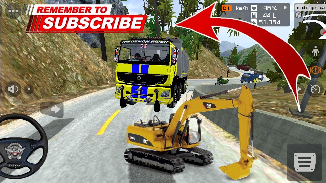 Tata dampar truck (🚛)offroad driving | 12 Wheeler Tipper Game dampar  In Offroad | mod bussid 2025