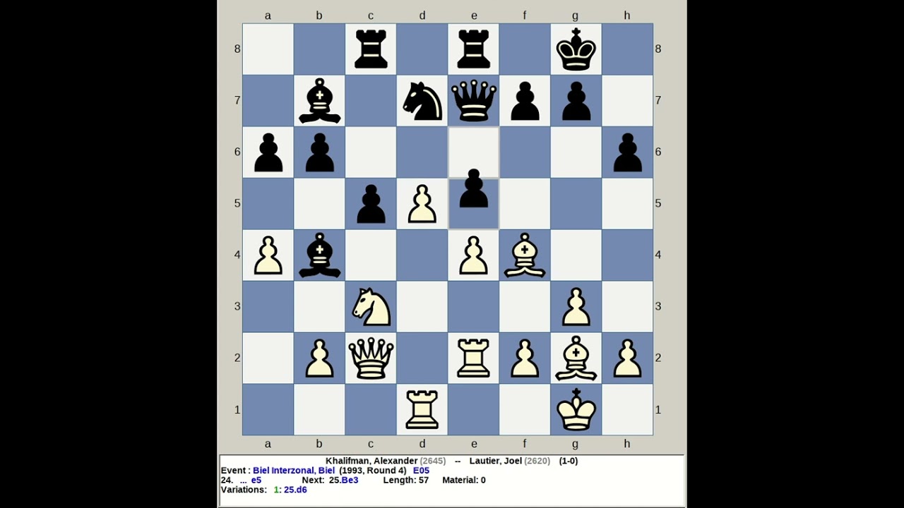 Khalifman, Alexander vs Lautier, Joel | Biel Interzonal Chess 1993, Switzerland