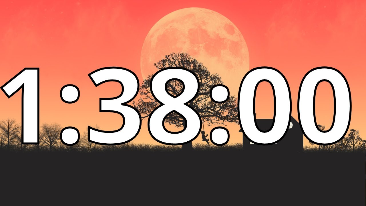 1 Hour 38 Minutes Countdown Timer With Alarm Sound At the End (Simple Beep)