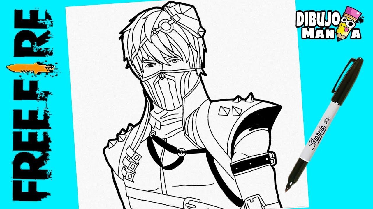 COMO DIBUJAR A MARIONETA AZUL ARTICO | FREE FIRE | como desenhar o marionete azul ártico