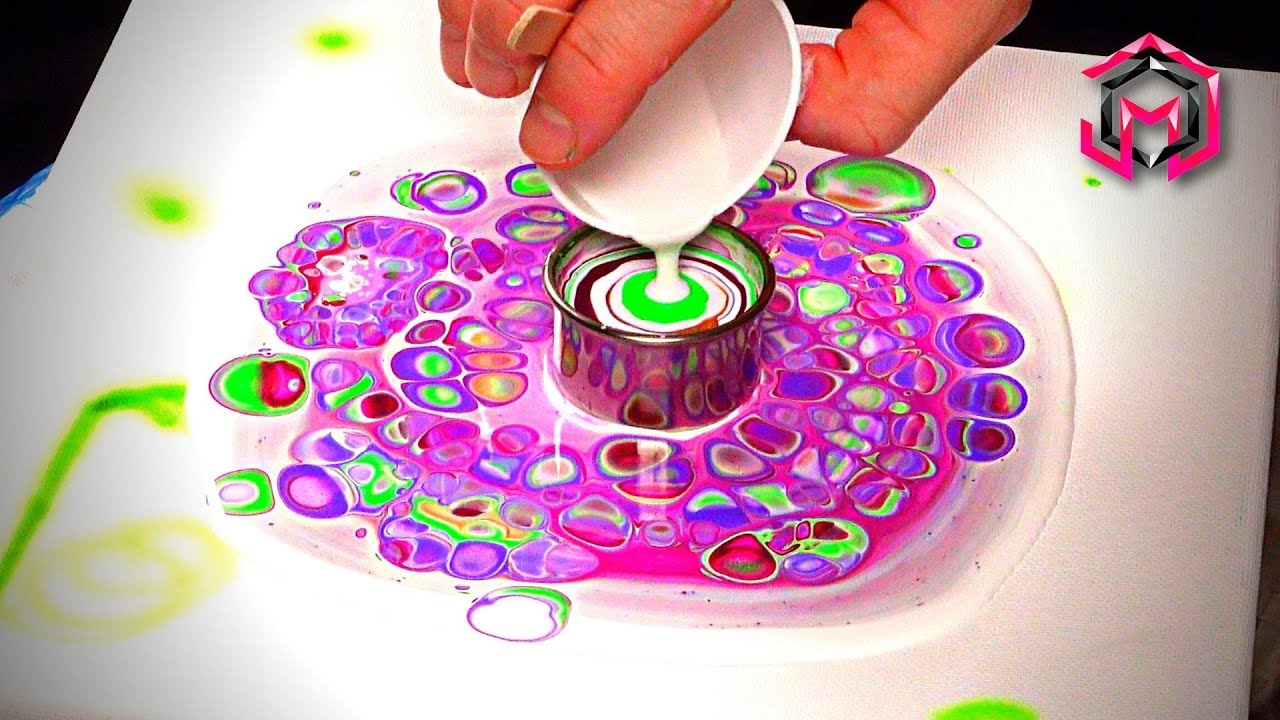 ELEGANT LILAC FLOW! Open Cup Fluid Art  and Acrylic Pouring for Healing
