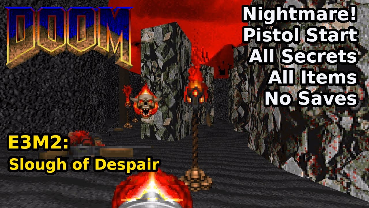 Doom - E3M2: Топь отчаяния (Кошмар! 100% секретов + предметы)