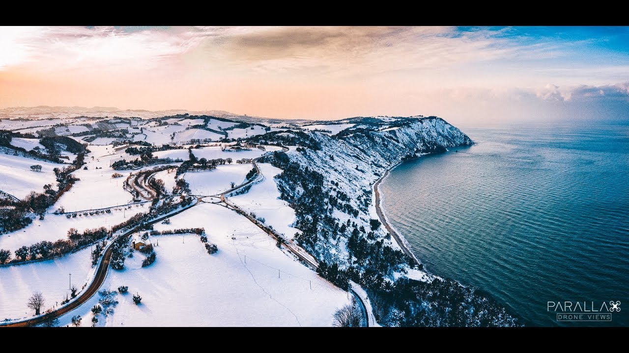 Snow covered Conero by Parallax Drone Views