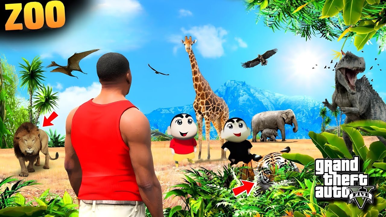 Franklin & Shin-chan Opened A Zoo |JGT GAMING| GTA 5! In Tamil