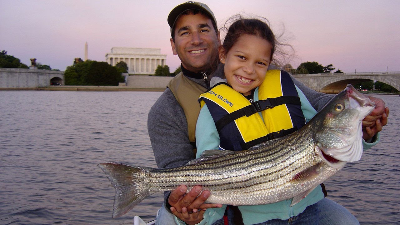 KIDS FISHING (POTOMAC RIVER BLUE CATFISH & STRIPERS)