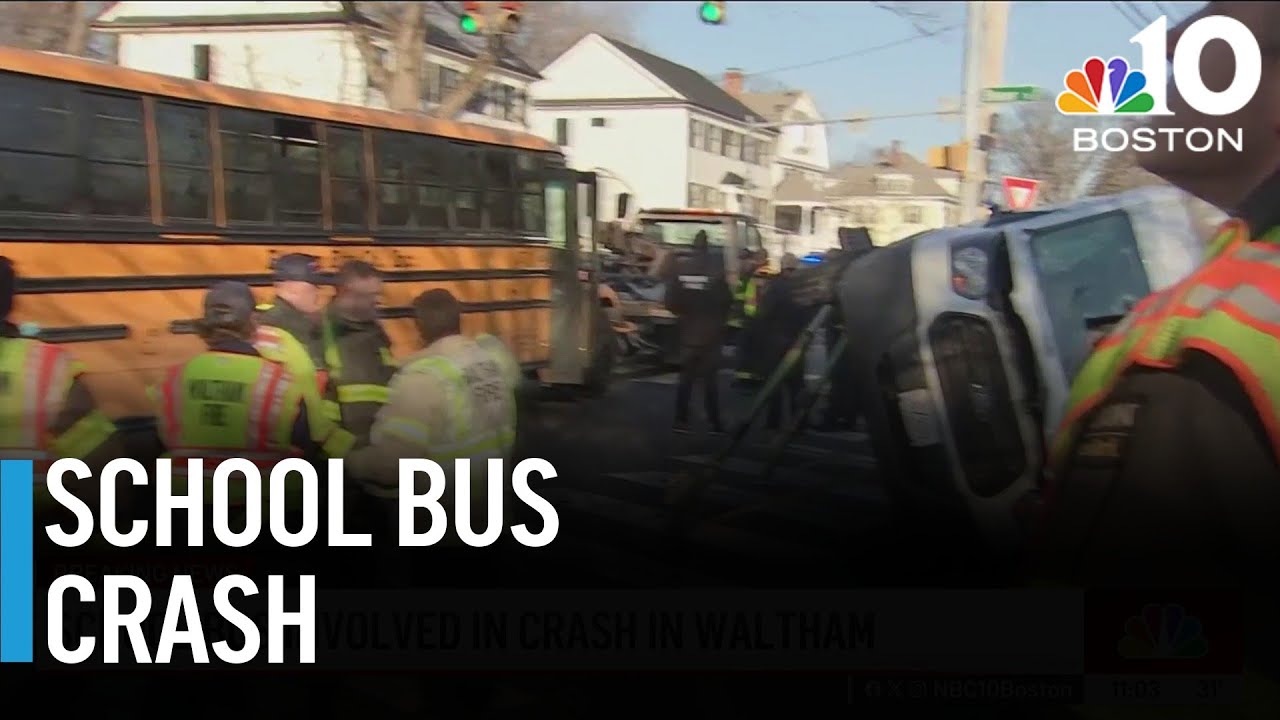 Waltham school bus crash sends six students to hospital