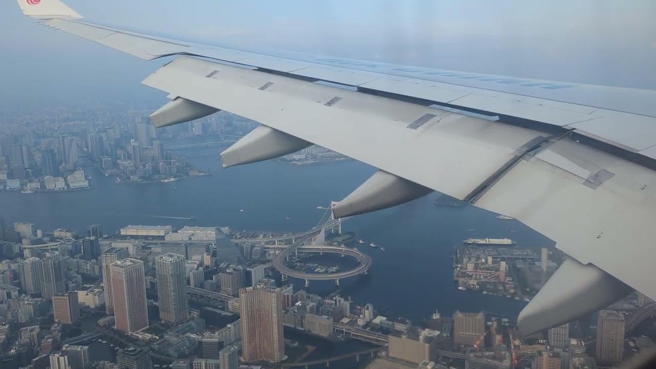 【羽田新ルート】これぞ世界に誇る絶景！眼下に広がる首都東京を楽しむ！中国国際航空のA330で