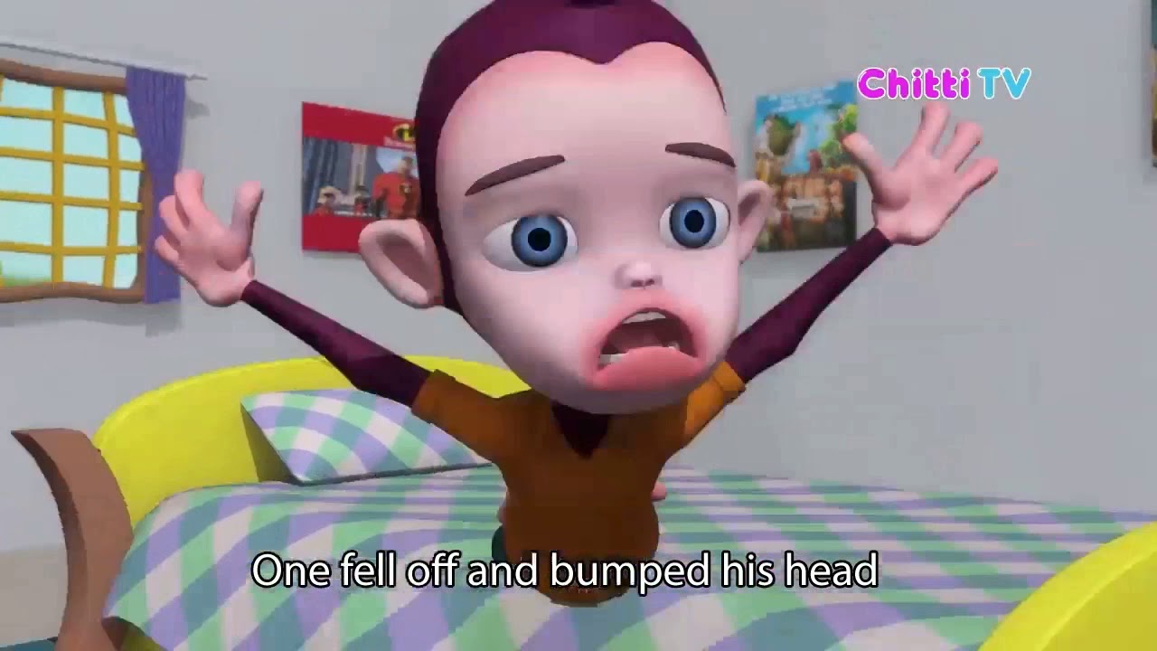 Five Little Monkeys Jumping On The Bed | Children Nursery Rhyme |  Nursery Rhymes | Indoor | Fi