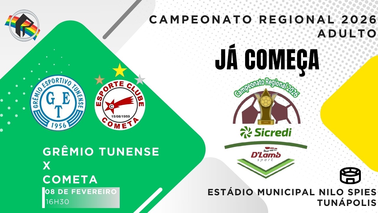 GRÊMIO TUNENSE X COMETA | CAMPEONATO REGIONAL 2026 | AO VIVO