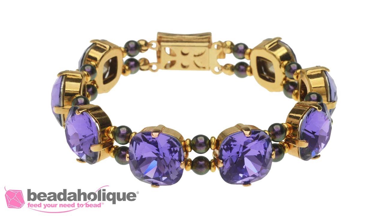 How to Make a Swarovski Crystal Bracelet with Cushion Stones and Settings