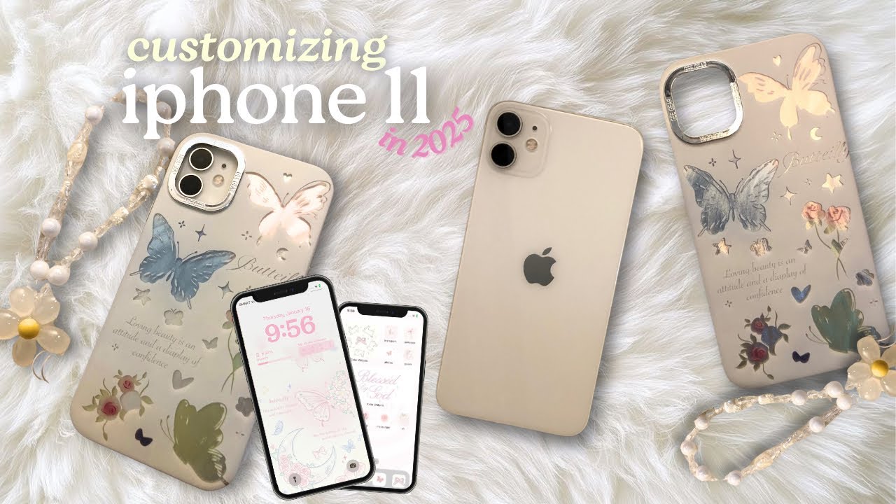 customizing iphone 11 (white) in 2025 🖇️ | coquette homescreen, lockscreen, widgets, and icons | 🇵🇭