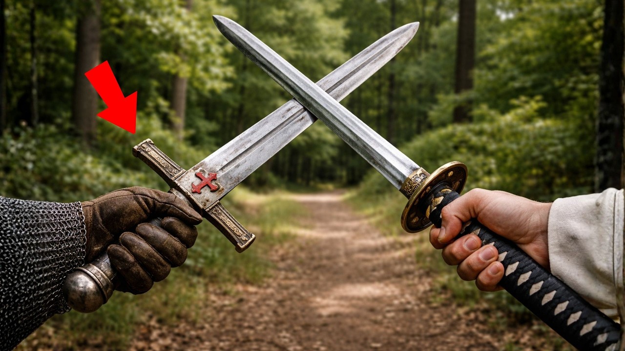 Sabia Templierilor vs  Katana Samurai Care Era Mai Puternică
