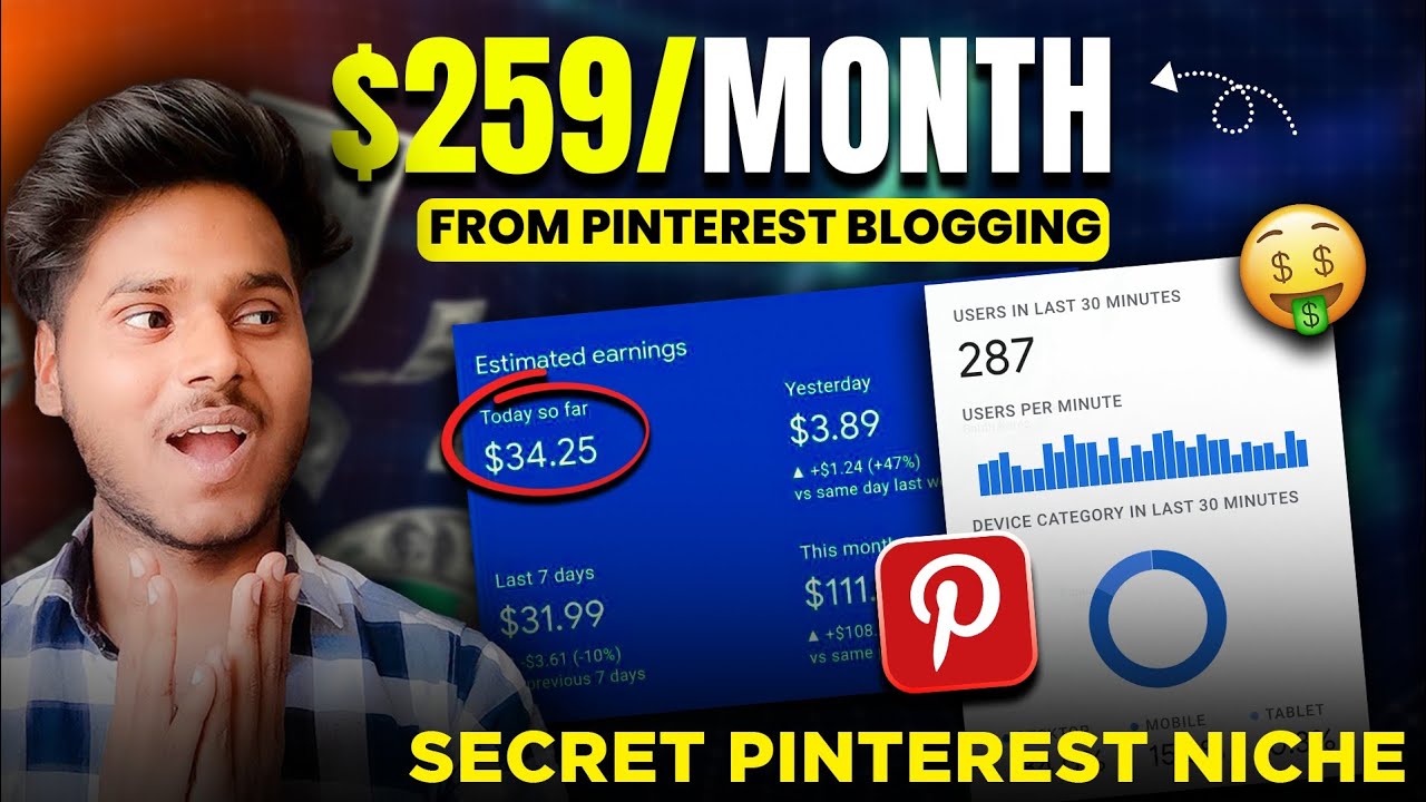 $259/Month From Pinterest Blogging Niche 2025 | Secret Pinterest Micro Niches
