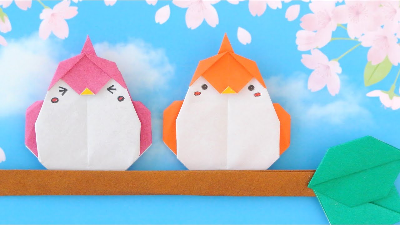 【折り紙】鳥の作り方 [Origami]Cute bird instructions