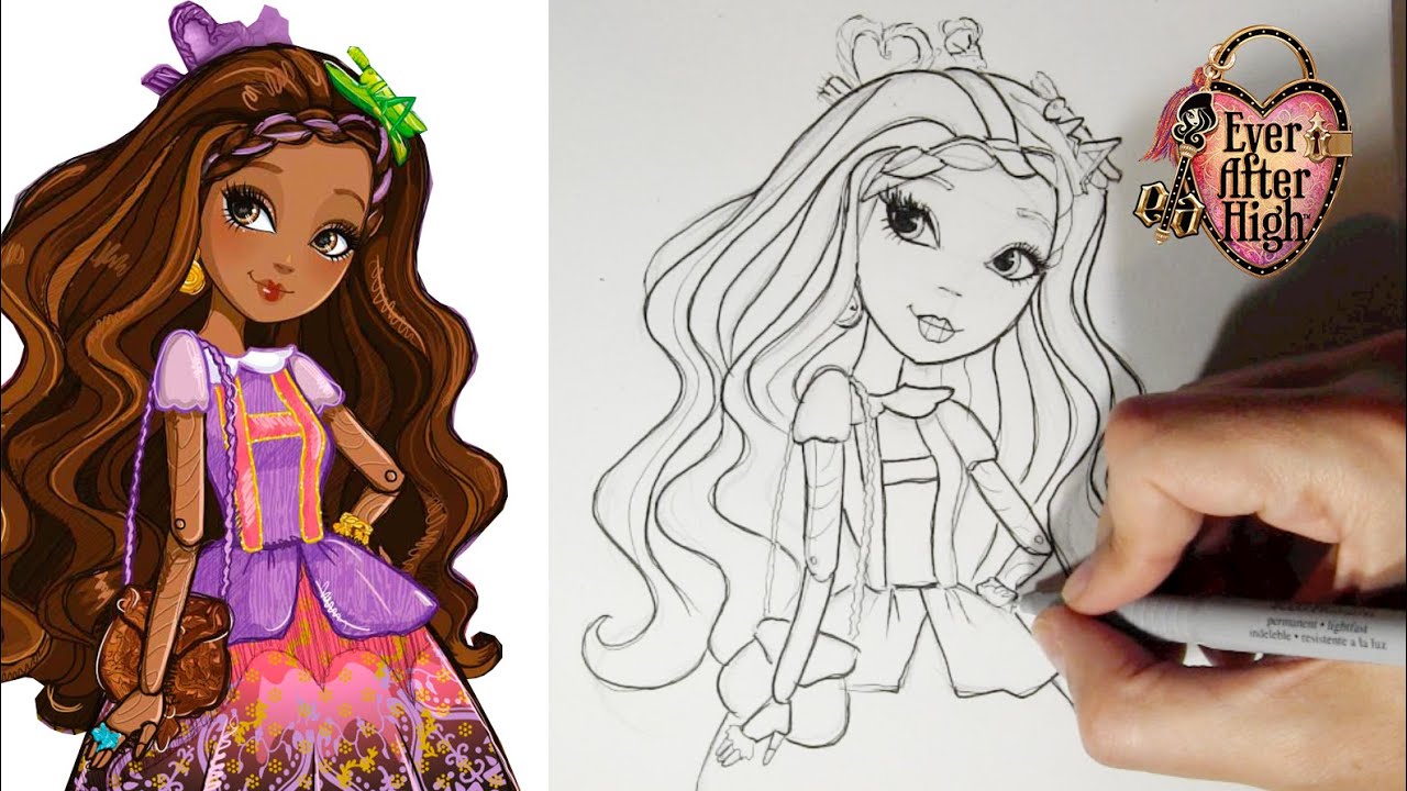 How to draw Cedar Wood from Ever After High step by step