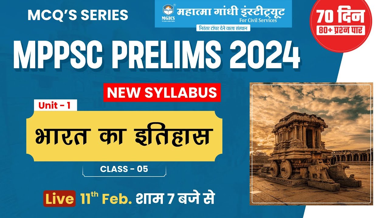 MPPSC Prelims 2024 | MCQ Series | Unit 1 | History of India for mppsc  | MPPSC New Syllabus #mppsc