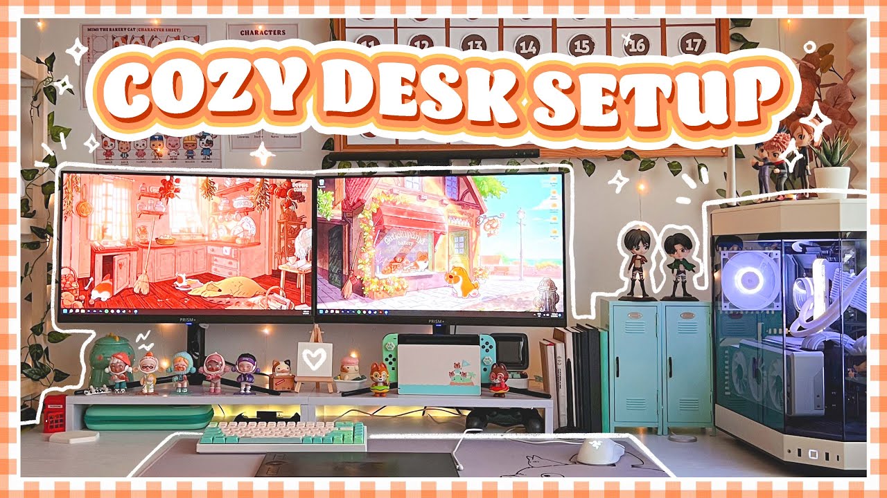✨Cozy Desk Setup✨ | New Custom PC and Cute Toys 🐻