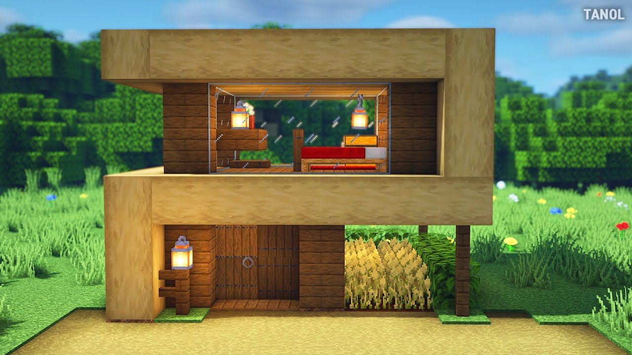 ⚒️ Minecraft: как построить небольшой современный деревянный дом для выживания