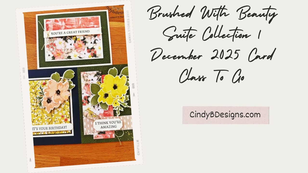 Коллекция Stampin' Up! Brushed With Beauty Suite | Декабрь 2025: мастер-класс по открытке на вынос