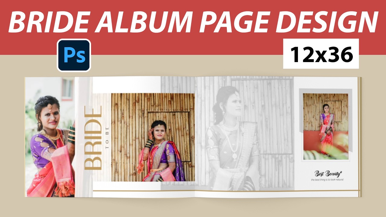 Bride Portrait Album Page Design In Photoshop