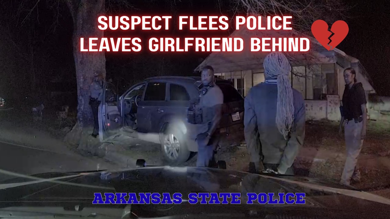 WANTED FELONY SUSPECT flees Arkansas State Police - Leaves his girlfriend behind 💔 #pursuit #chase