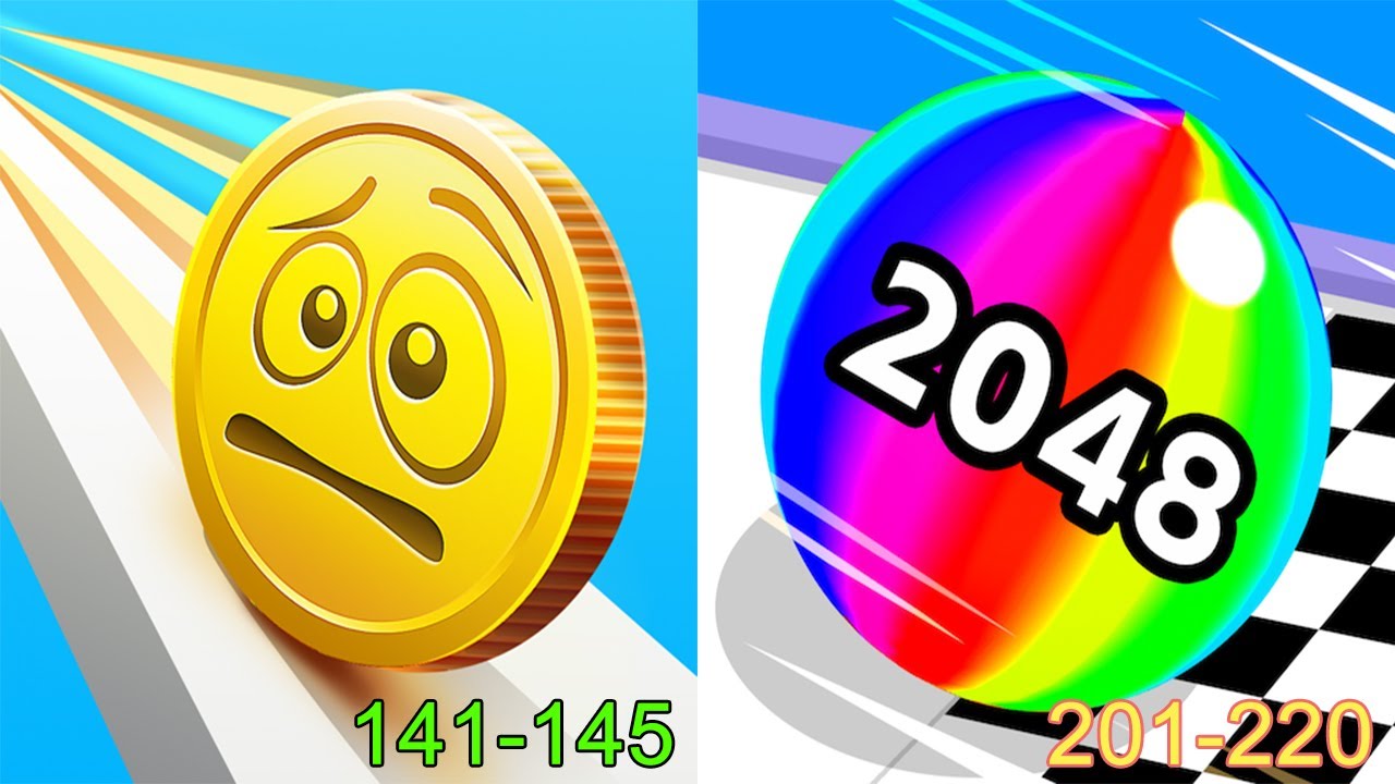 Coin Rush VS Ball Run 2048 Android iOS Gameplay (Level 141-145 VS Level 201-220)