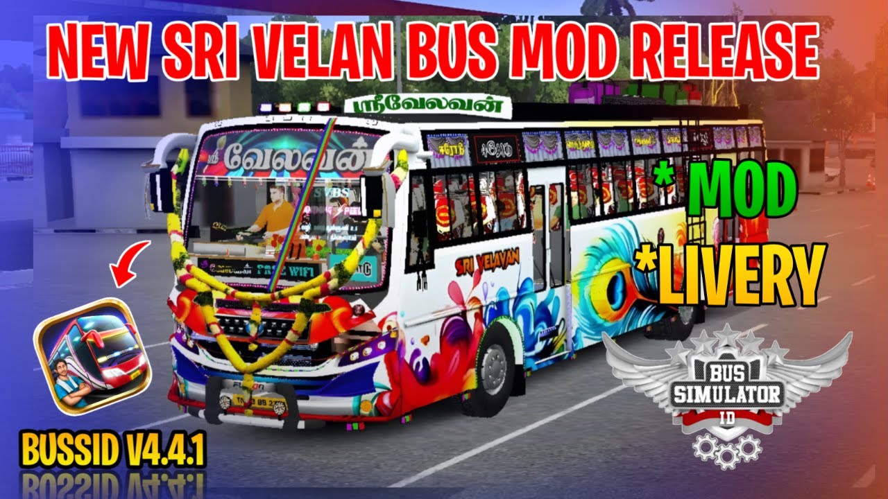 New Sri Velavan Bus Mod Tamil | Bus Simulator Indonesia | Sri Velavan Bus Livery In Bussid 