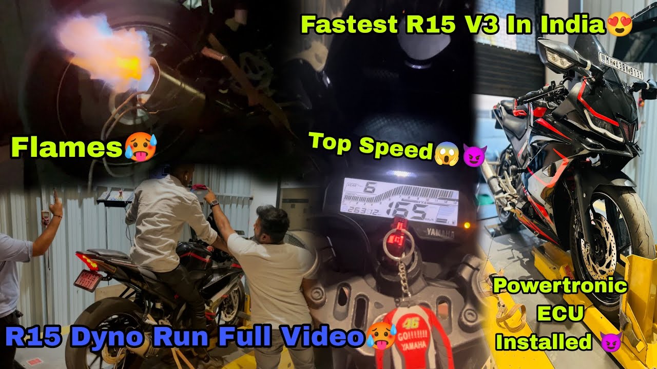 FASTEST YAMAHA R15 V3 IN INDIA 😈🔥 | R15 DYNO RUN|  YAMAHA R15 V3 2020 TOP SPEED POWEREONIC ECU MAPED