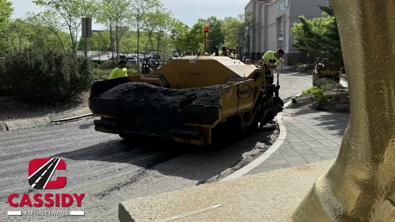 Cassidy Paving - Natick, MA - Paving crew at the Natick mall.