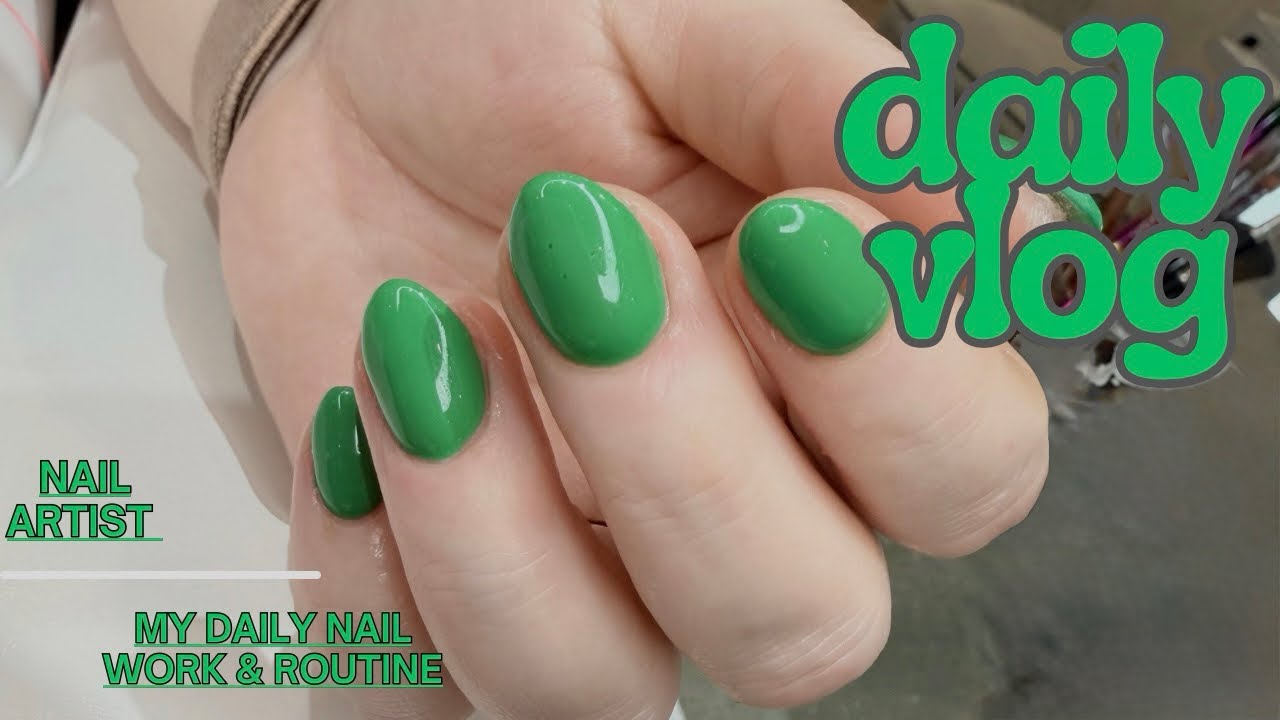 My Daily Nail Work 💚 Beautiful Green Gel Nails | Nail Artist Routine 💫DND790