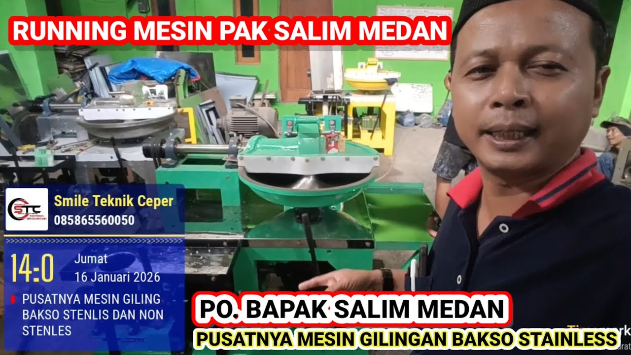 Running Mesin Gilingan Daging Bakso Non Stainless Penggerak Diesel | Mesin Bakso #gilinganbakso 