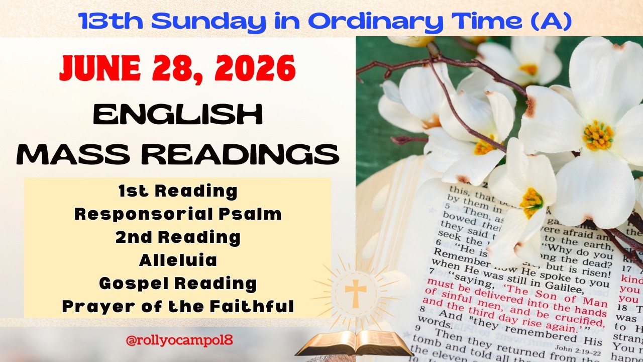June 28, 2026 English Mass Readings | 13th Sunday in Ordinary Time (A)