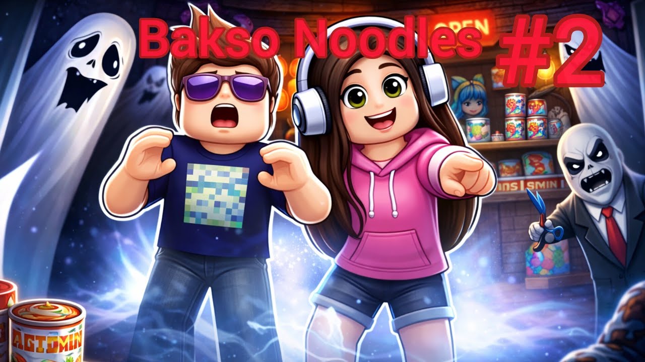 “Playing Bakso Noodles Game With My Sister! 😱 Ghosts Appeared in the Game” #kaju Bhai 