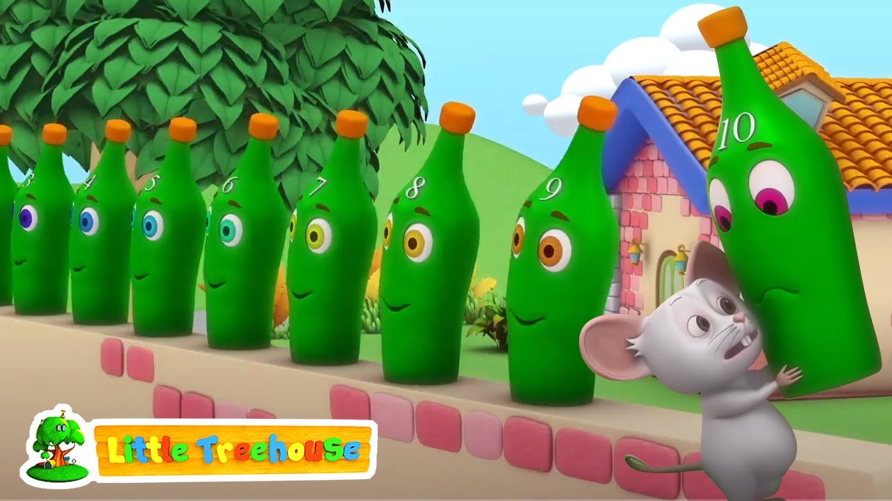 Diez botellas verdes | Contando numeros | Rimas infantiles | Musica para niños | Videos educativos