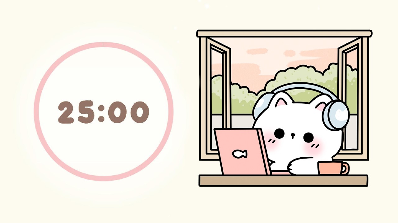 25 minute timer 🎵 Focus lofi Timer for Study