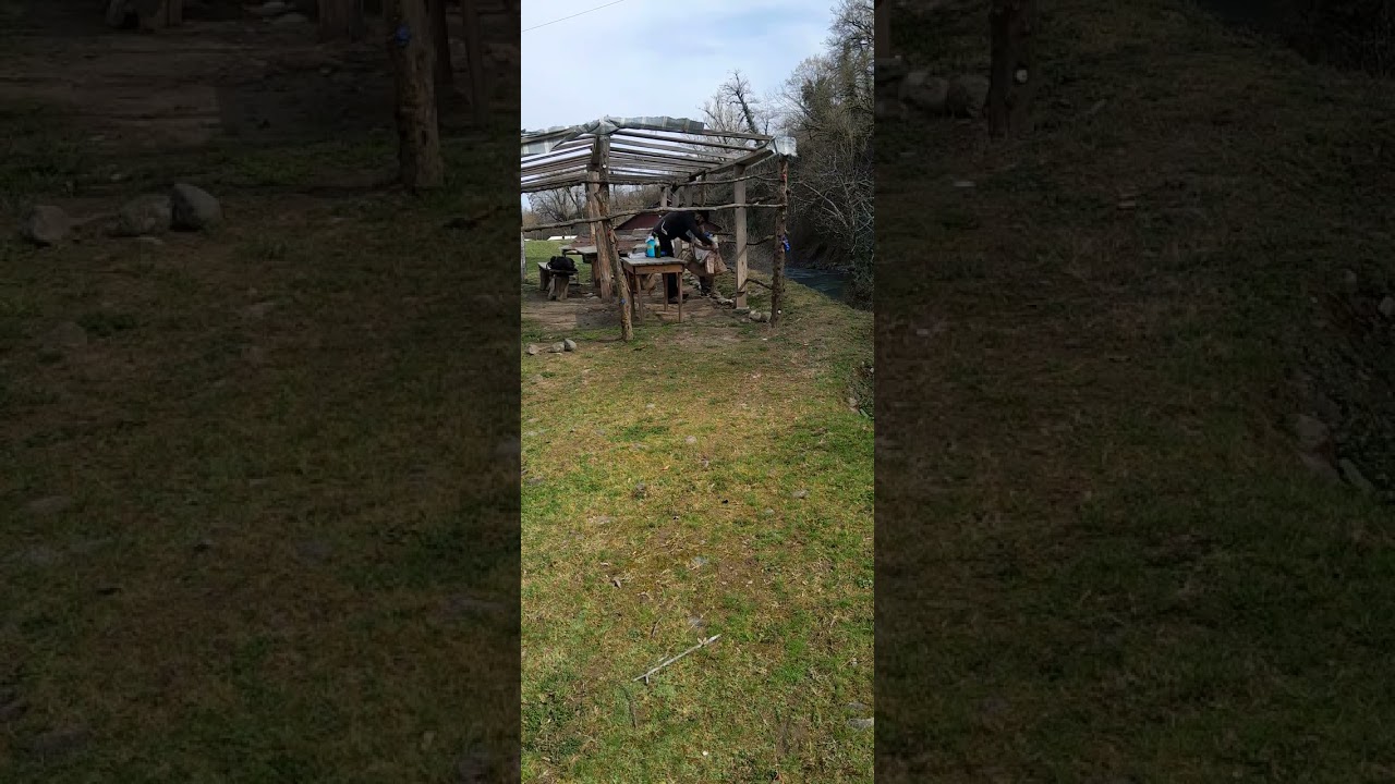 Astara istisuda çay kənarında atamla piknik edirəm