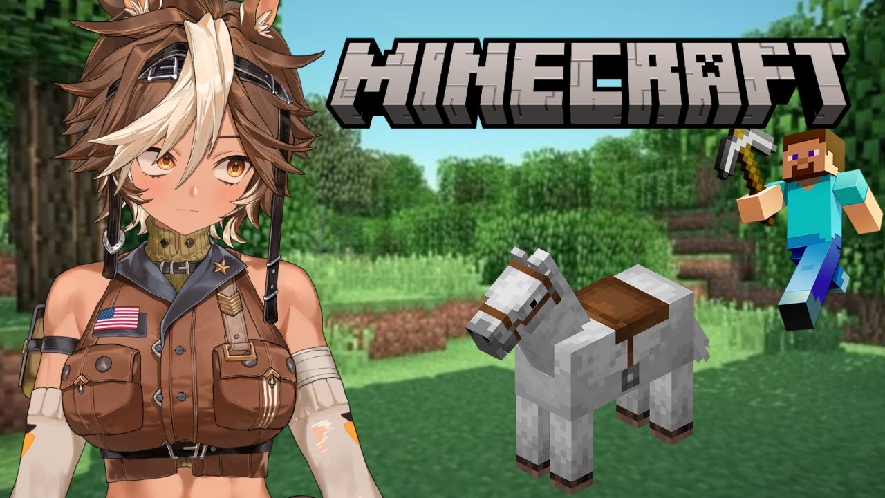 [MINECRAFT] first we horse, then we craft || Tomoe Umari