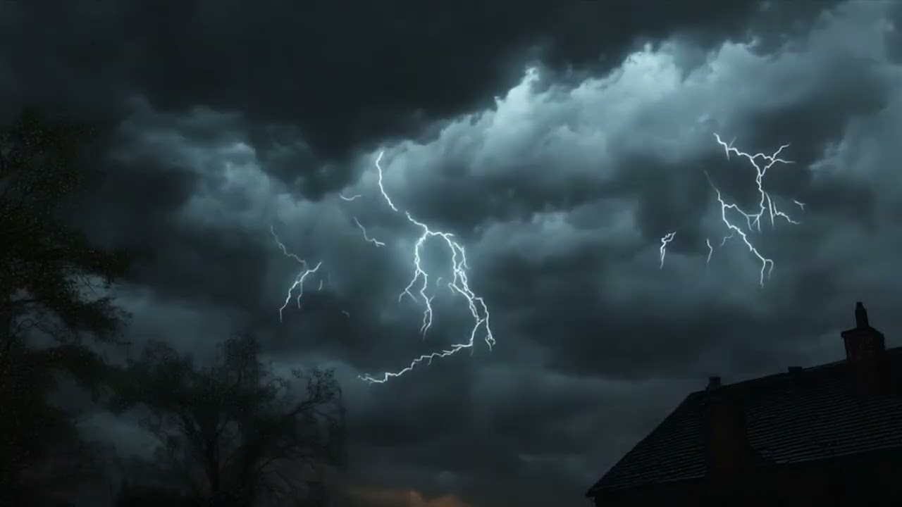 A Massive Thunderstorm in the Night sky | The calm before the storm | 3 HOURS