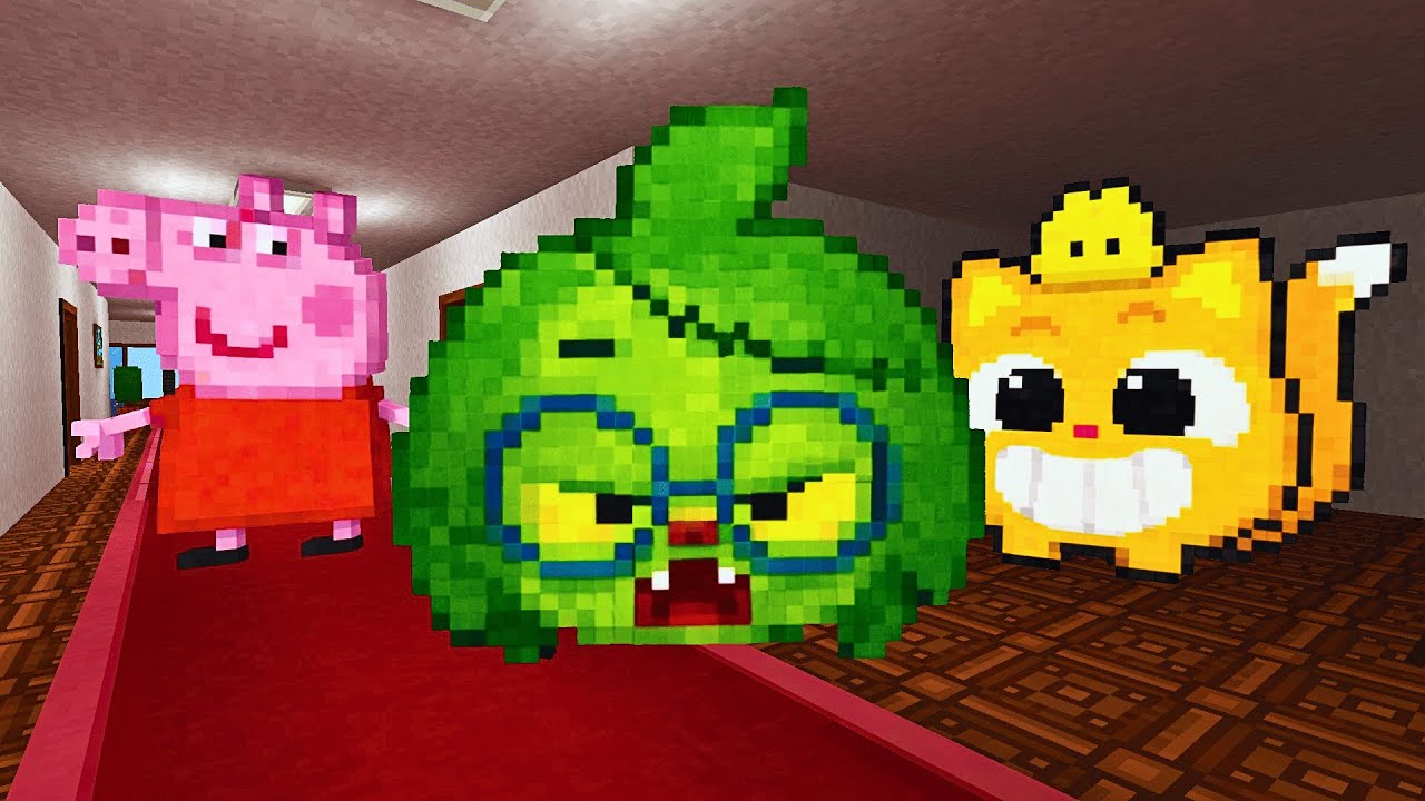 MINECRAFTIFIED Nextbots PARTY of ZOMBIE Hogi, GRINNING Ninimo & Peppa Pig in Resort P l Garry's Mod