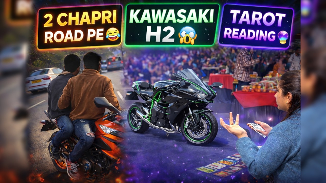 ROAD PE 2 CHAPRI MIL GAYE 🤣 | OFFICE MELE ME KAWASAKI H2 😱 | TAROT CARD SE FUTURE READING 🔮 | VLOG45