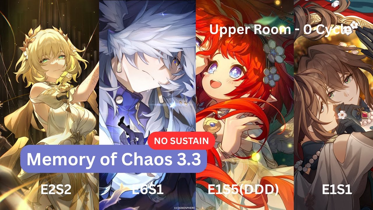 Honkai: Star Rail | MOC 3.3 Upper Room Aglaea E2S2 Sunday E6S1 Tribbie E1S5(DDD) Ruanmei E1S1 - 0 CC