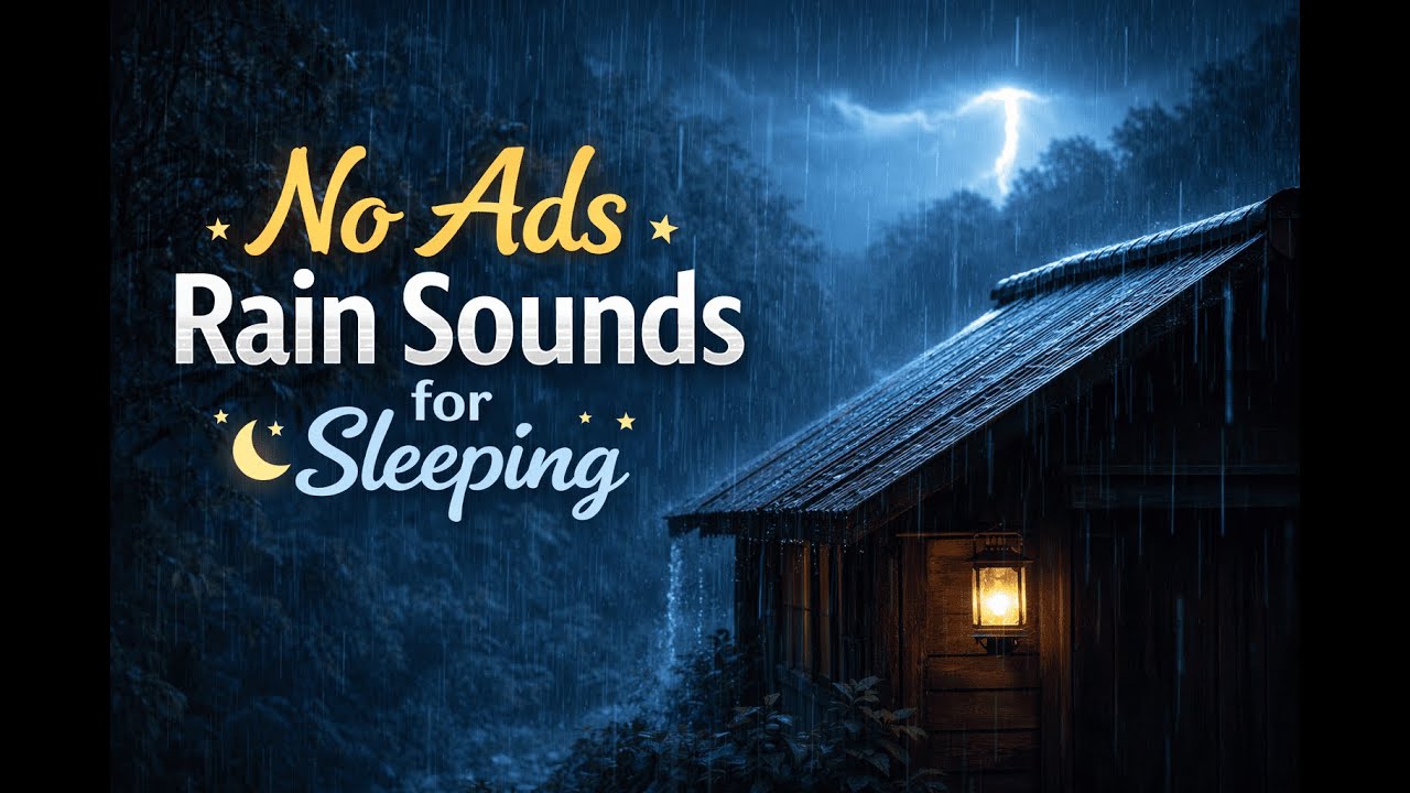 No Ads Rain Sounds for Sleeping - ASMR Natural Rainstorm with Thunder for Better Sleep