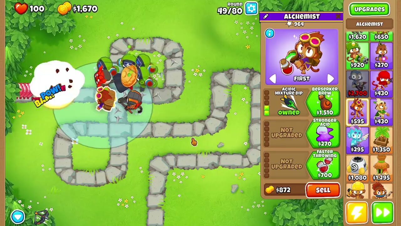 Bloons TD6 Unedited Walkthrough - Monkey Meadow Hard(Magic Monkey Only)