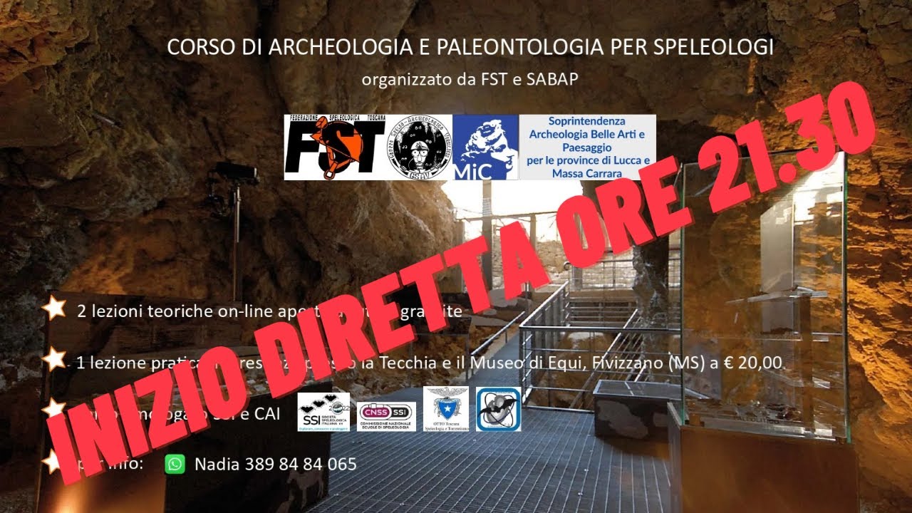 Corso di archeologia e paleontologia per speleologi: 2ª lezione, 26 Marzo 2025
