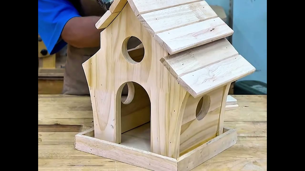 Create your own simple beautiful solid wood birds feeders at home.