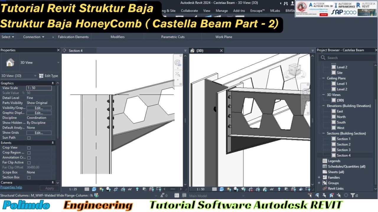 Kontruksi Baja dengan Castella Beam Part - 2