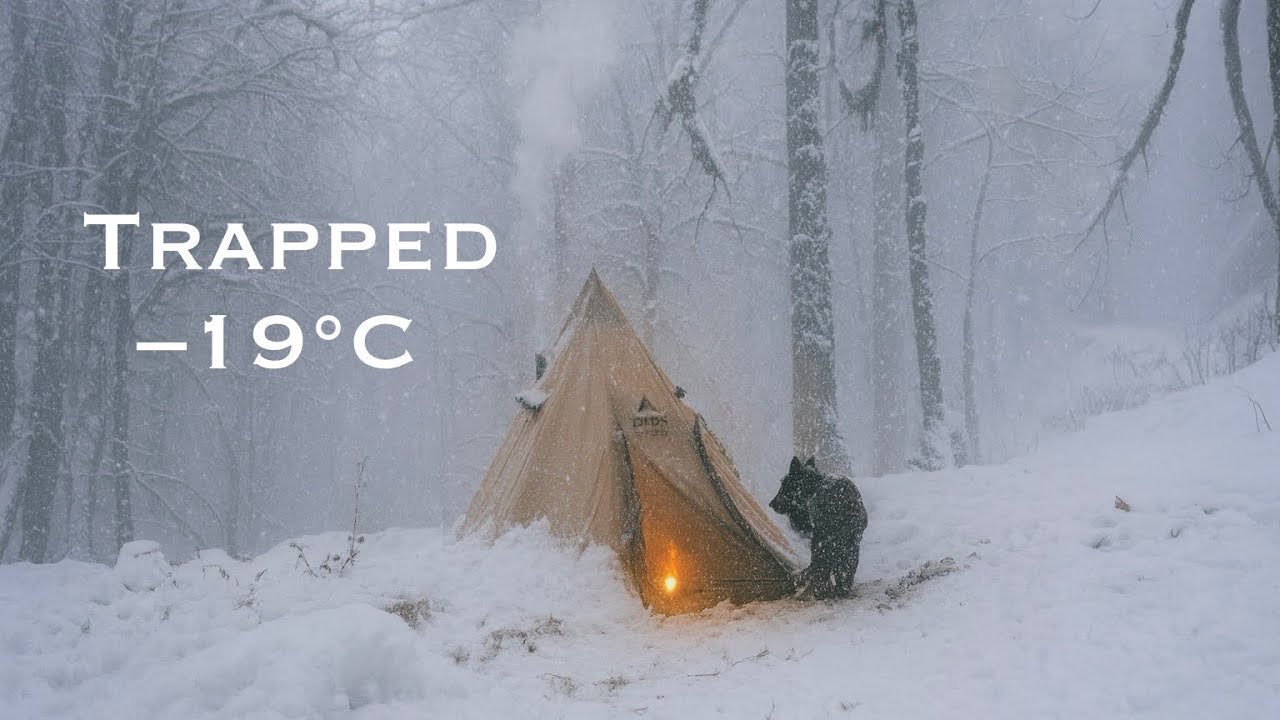 Surviving a &ndash;19&deg;C Blizzard in a Hot Tent | Extreme Winter Camping Alone