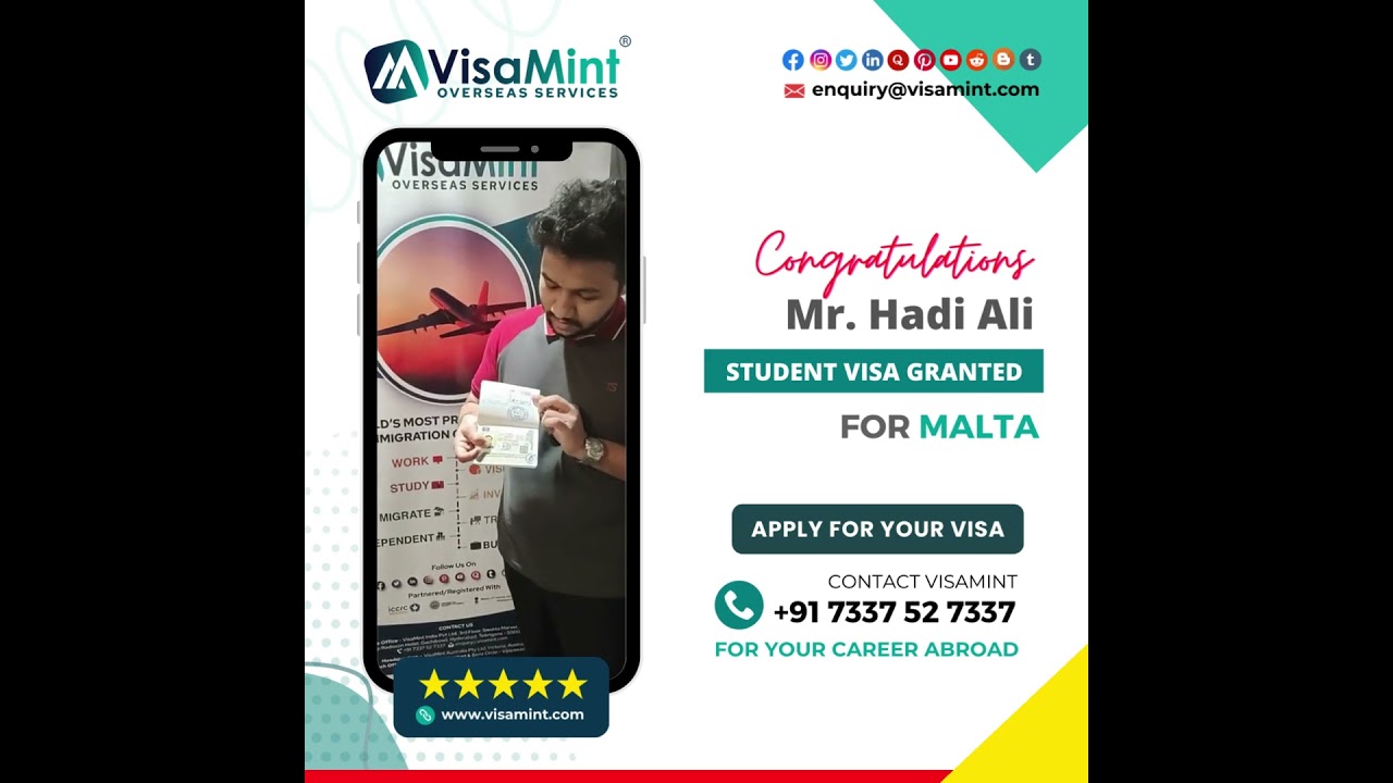 Congratulations Hadi Ali, Malta Study Visa Granted #youtubeshorts #shorts