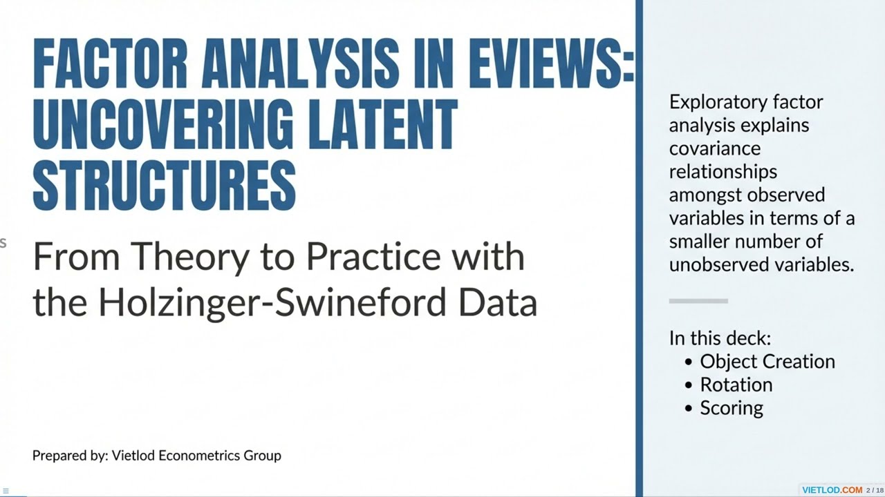 Applied Econometrics with EViews: A Complete Guide to Factor Analysis #econometrics #dataanlysis