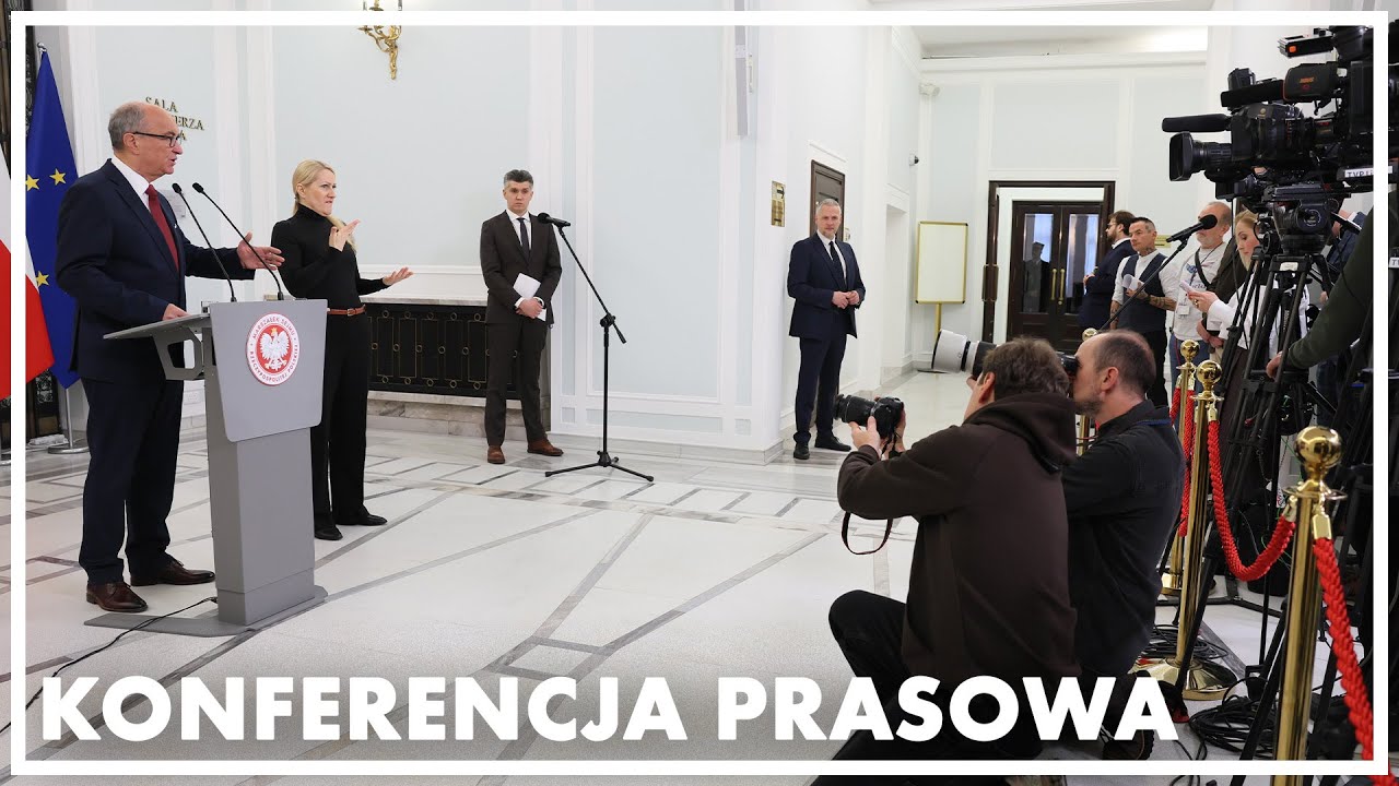 Konferencja prasowa marszałka Sejmu Włodzimierza Czarzastego